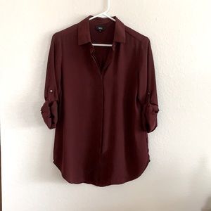 Burgundy Button Up Blouse